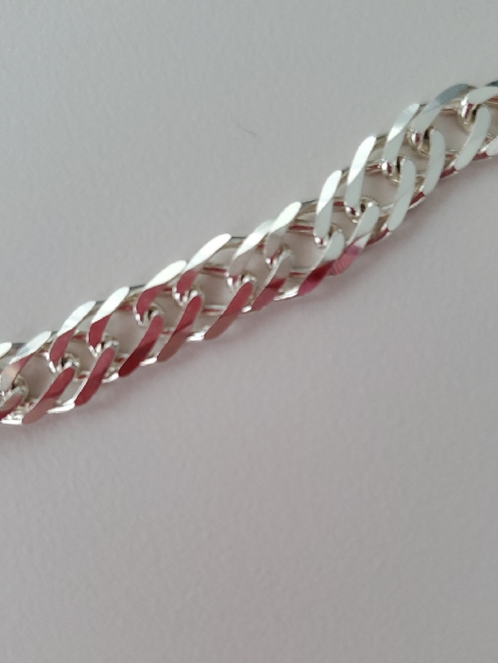 925 ITALY Sterling Silver Flat Curb Bracelet - Silver